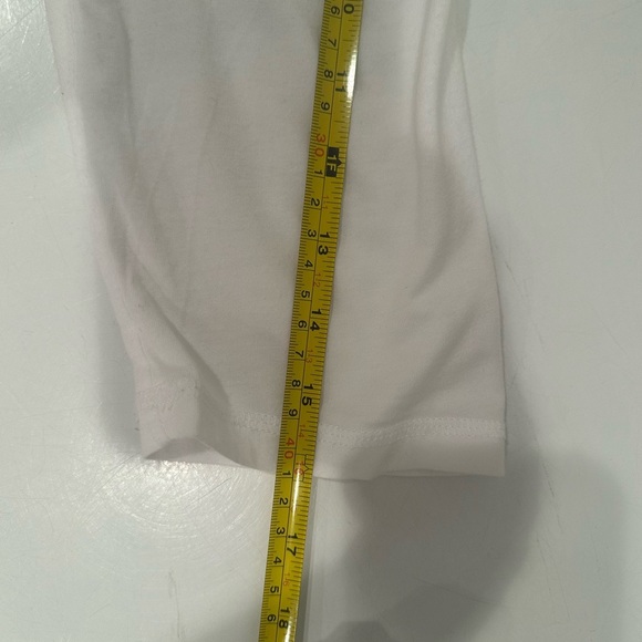 Sundance White 3/4 Sleeve Top with Pocket Raw Hem Casual Stretchy Staple Sz S - Picture 5 of 7